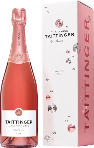 Taittinger Prestige Rosé Brut Champagner 0,75 l - Exquisite Weine: Aromen von Erd- und Himbeeren, ideal als Aperitif oder zu Desserts. Feine Eleganz für besondere Anlässe.