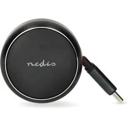 Nedis CCH1C30WBK Universal-Ladegerät mit USB-C-Kabel - Praktisches Autoladegerät mit einziehbarem USB-C-Kabel. Ideal für schnelles Laden von Smartphones und Tablets, ohne Kabelgewirr. Kompatibel mit 12V und 24V Steckdosen.