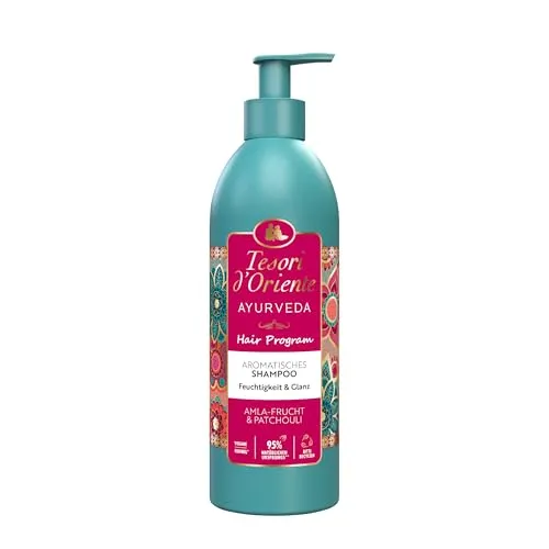 Tesori d'Oriente Hair Program Shampoo 'Ayurveda', 250 ml, aromatisches Haarshampoo mit Amla-Frucht und Patchouli, Feuchtigkeit & Glanz für trockenes Haar, Wellness-Ritual für Körper & Sinne
