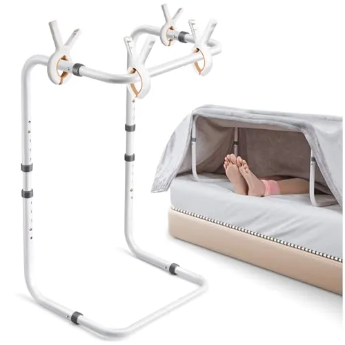 DePango Decke Lifter für Füße, verstellbare Höhe Decke Lifter für Fuß des Bettes, Aluminiumlegierung Decke Lifter für Fuß Zehen Bein Knie Knöchel Post Surgery Recovery, 4 Clips enthalten