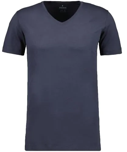 RAGMAN Herren 2 T-Shirt Doppelpack Bodyfit V-Ausschnitt Marine-070, M - T-Shirts für Herren aus reiner Baumwolle, mit Rippbündchen am Kragen und verstärkten Nähten für optimalen Tragekomfort.