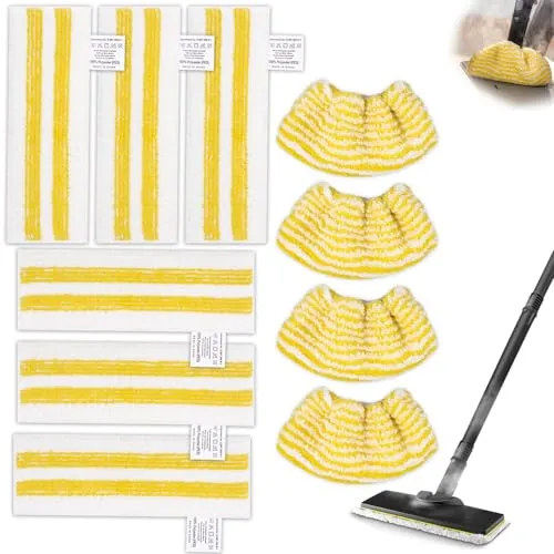 Stück Ersatz-Mikrofasertuch Set kompatibel, für Kärcher Dampfreiniger EasyFix SC1, SC2, SC3, SC4, SC5, Kärcher Dampfreiniger Zubehör (6x Bodendüse + 4x Handdüsen) 10