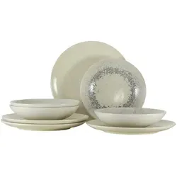 Ritzenhoff & Breker Tafelservice Cecina (8-tlg) - 8-teiliges Geschirr-Set für 4 Personen aus hitzebeständigem Steinzeug mit seidig schimmernder Farbglasur, ideal für stilvolle Tischgedecke.