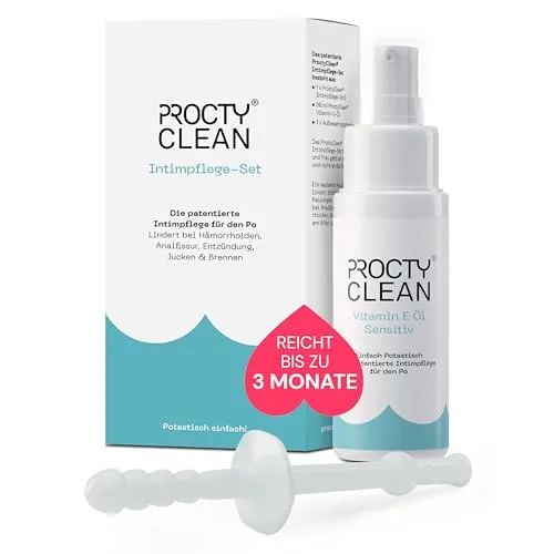 ProctyClean Intimpflege-Set für den Po – Patentierte Lösung - Das ProctyClean Intimpflege-Set reinigt sanft den Analbereich und bietet eine innovative Alternative zu herkömmlichem Toilettenpapier. Ideal für mehr Hygiene und Komfort im Alltag.
