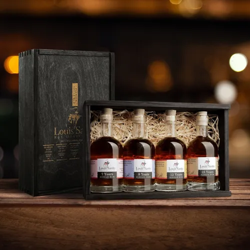 Tastingbox Louis Santo Premium Rum | für 5 Personen | 4x 100 ml Miniaturflaschen