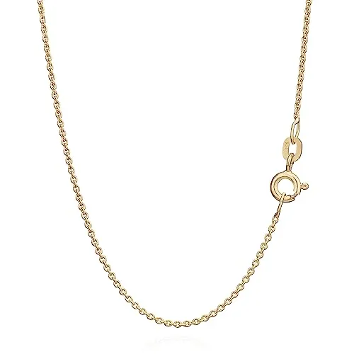 NKlaus 40cm Ankerkette 585 Gelbgold 14 Karat - Ketten für Damen | Zarte 0,8mm Halskette aus 585er Gelbgold, federleicht mit nur 0,95g – ideal für subtile Eleganz und angenehmen Tragekomfort.