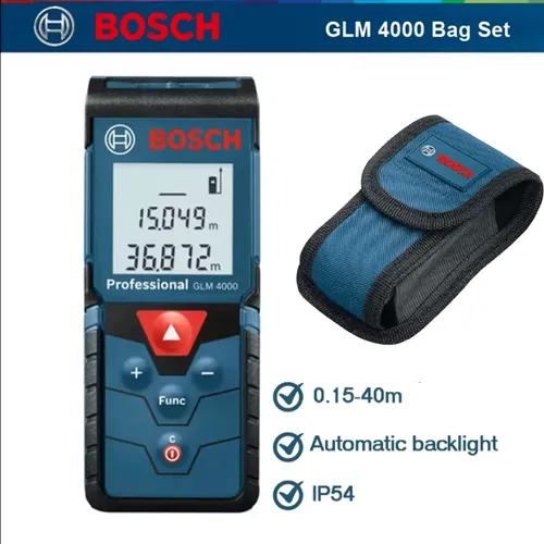 Bosch Laser-Entfernungsmesser GLM 40 - 40m Messbereich, beleuchtetes Display und hohe Messgenauigkeit von ± 1,5 mm