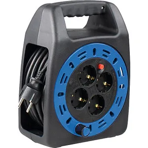 as-Schwabe Kabeltrommel 16410, 10m für Innen - Kabeltrommel für Innen mit 4 Schutzkontaktsteckdosen, leichter Handhabung dank drehbarer Handkurbel und praktischer Kabelführung für einfaches Auf- und Abrollen.