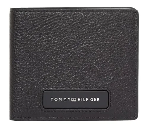 Tommy Hilfiger TH MONOGRAM MINI CC WALLET - Hochwertige Leder Geldbörse für Männer, klassisches Design mit 6 Kartenfächern und stilvollem Logoschriftzug, ideal für den täglichen Gebrauch.
