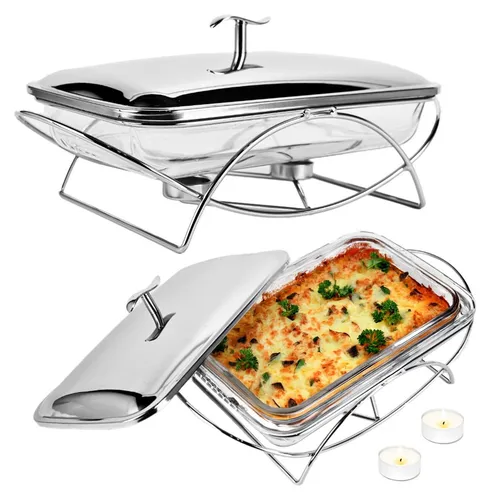 Glasbräter Kasserolle Bräter Auflaufform Backform Kochschüssel mit Deckel 3,6L