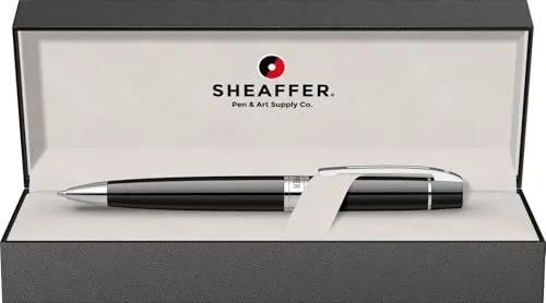 Sheaffer® 300 Hochglanz Schwarz Kugelschreiber - Druckkugelschreiber mit elegantem Design und nachfüllbarer Tinte für ein reibungsloses Schreiberlebnis. Ideal als luxuriöses Geschenk in einer eleganten Geschenkbox.