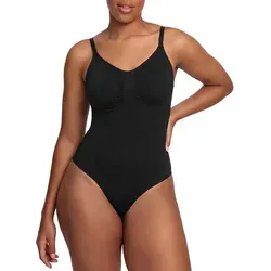 cfab (creamy fabrics) Miederbody Bodysuit Sculpting Shapewear mit String-Schwarz-S (1-tlg) Figurformend schwarz S