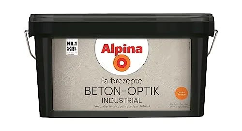 Alpina Wandfarbe Farbrezepte Beton-Optik Hellgrau - Farben in Beton-Optik, ideal für moderne Wohnräume, leicht zu verarbeiten und sorgt für einen trendigen Look.