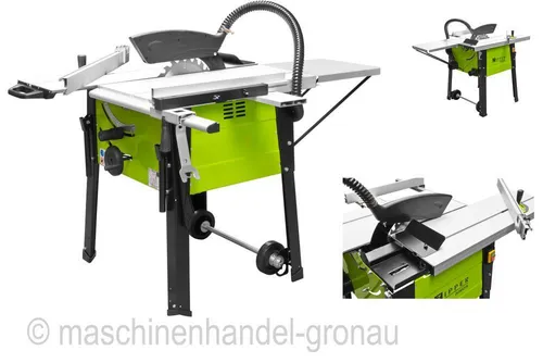 Zipper Formatkreissäge ZI-FKS315, 2000 W mit Schiebeschlitten - Sägen: Hochwertige Formatkreissäge mit präzisem Schiebetisch und bequemer Schnitthöheneinstellung bis 73 mm für exakte Schnitte in Holz und Platten.