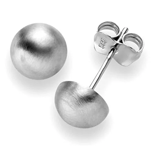 Elegante Paar Ohrstecker Halbkugel aus 585 Weißgold von Schmuck Krone