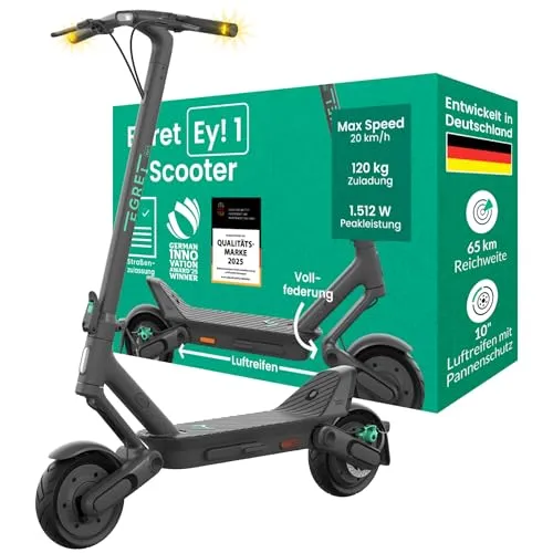 Egret Ey! 1 E-Scooter 10 Zoll Quantum grey von EGRET