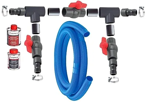 Wärmepumpe Bypass Set Basic, Adapter für Pool-Heizung - Heizpumpen für Pools, Komplettes Bypass-Set für einfache Installation und optimale Wärmeübertragung.