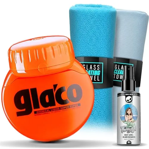 detailmate Scheibenversiegelung Set für Auto und Dusche – Soft99 Glaco Roll On + Glasreiniger - Optimales Set zur Glasversiegelung: Mit Soft99 Glaco Roll On für wasserabweisenden Schutz und streifenfreiem Nuke Guys Glasreiniger. Ideal für Autoscheiben und Duschen – für klare Sicht und weniger Frost im Winter.