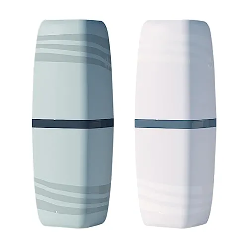 Jadin zahnputzbecher Reisen, zahnbürsten etui Reise Set, 2 stück zahnbürsten etui für Camping, geschäfts, zuhause, Schule kreativer zahnputzbecher (Grün,Weiß)