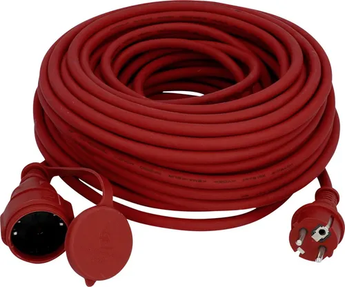 Gummi-Verlängerung Ho7RN-F3G1,5 mm², 25m, rot - Robuste Gummi-Verlängerung für den Außenbereich, ideal für Baustellen und Gartenarbeiten, mit hoher Flexibilität und Wetterbeständigkeit.