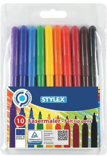 Fasermaler Filzstifte im Plastik Etui, 2,0 mm Spitze, ventilierte Kappe 10