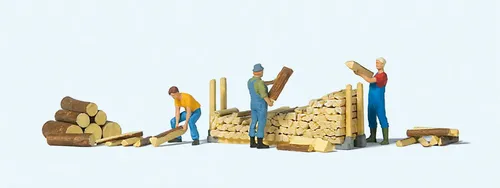 Preiser 10707 H0 Beim Stapeln von Brennholz von Preiser