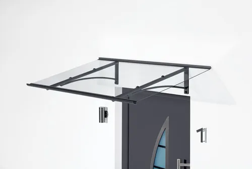 Gutta Pultvordach PT/GR Aluminium anthrazit mit klarem Acrylglas