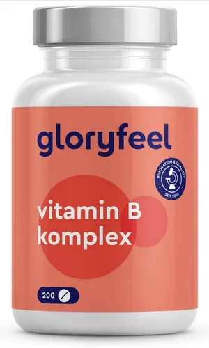 Vitamin B Komplex - Bio-Aktiv mit allen 8 B-Vitaminen - Vitamine & Mineralien, glutenfrei und vegan, unterstützt das allgemeine Wohlbefinden mit hoher Bioaktivität und ohne Konservierungsstoffe.