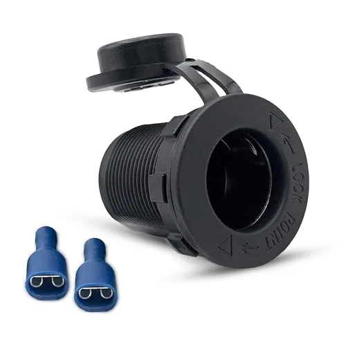 Offgridtec 12V/24V Zigarettenanzünder-Stromsteckdose mit Abdeckung, IP65 wetterbeständige Steckdose für Auto, Wohnmobil, Lkw, Marine-Nutzung, langlebiges Kunststoffgehäuse, kompatibel mit Smartphones