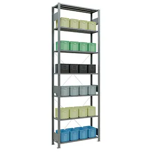 Regal MULTIplus150 12732 - Robustes 3.000 x 1.000 x 300mm Regal - Werkstatteinrichtung mit 7 höhenverstellbaren Böden, ideal für flexible Regalzeilen und schnellen Aufbau durch einfaches Stecksystem.