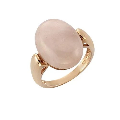 Zeeme Gemstones Damen Ring 925/- Sterling Silber rotvergoldet Rosenquarz rosa 360271737RV