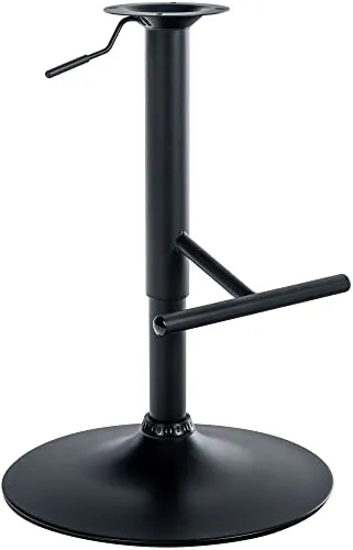 CLP Ersatz Gestell für Barhocker mit T-Fußstütze, schwarz - Ersatz T Gestell für Barhocker, höhenverstellbar und drehbar. Ideal zur Reparatur oder für individuelle Sitzlösungen mit 10x10 cm Lochabstand.