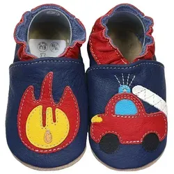 Krabbelschuhe Feuerwehr mit Feuer 20/21 (12 - 18 Monate) Krabbelsohle