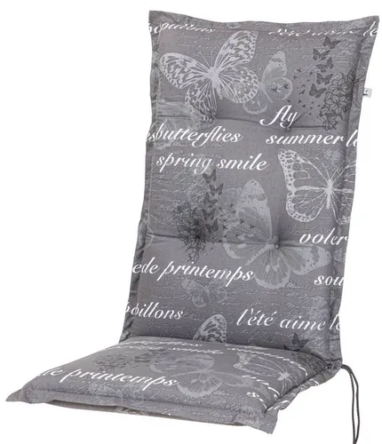 Kettler Polen KETTtex 2385 Auflage Hochlehner Bali - Polster für Stühle & Sessel, bequemes Sitzpolster mit bunten Schmetterlingen für stilvolle Entspannung im Garten oder auf der Terrasse.