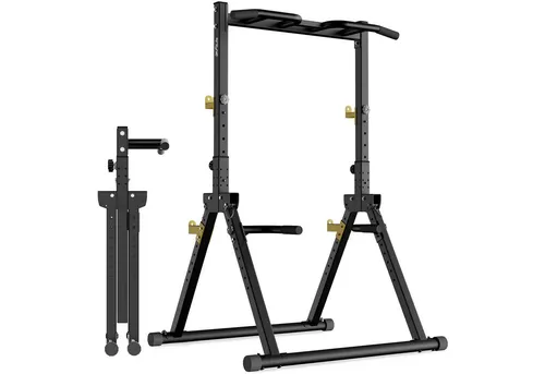 DH FitLife Faltbarer Power Tower – Klimmzugstation & Dip-Barren für Home Gym