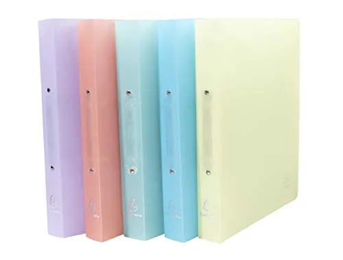 Exacompta 54970E Premium Ringbuch 5er Pack - Padfolio-Ringbuchmappen aus transluzentem Polypropylen, 2 Ringe, 30mm Füllhöhe, ideal für die übersichtliche Aufbewahrung von bis zu 275 Blatt, farbig sortiert für Büro und Schule.