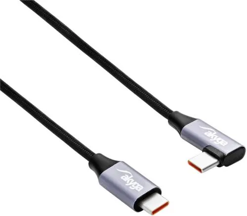 Akyga USB-Kabel USB-C Stecker, USB-C Stecker 1.00m Schwarz AK-USB-54