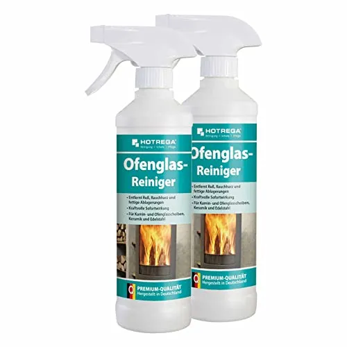 HOTREGA Ofenglas-Reiniger Sets - Menge:2 - Effektiver Ofenglas-Reiniger für streifenfreie Ergebnisse, ideal für Glas, Edelstahl und Keramik. Löst mühelos Schmutz, Ruß und fettige Ablagerungen.