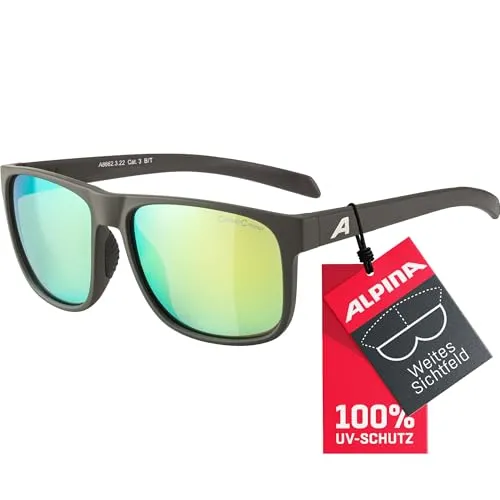 Alpina Nacan III Sonnenbrille - Dunkel Grau - One Size - Sportbrille mit UV-Schutz und robustem Design, ideal für Outdoor-Aktivitäten und sportliche Einsätze.