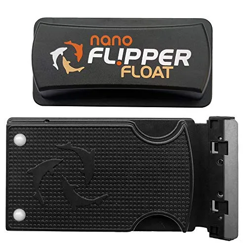 FL!PPER Flipper Cleaner Float,2-in-1 schwimmender magnetischer Aquarium-Glasreiniger,Fisch Tank Algenreiniger,Scrubber & Scraper Aquarium Reinigungswerkzeuge,Schwimmender Fisch Tank Reiniger Nano