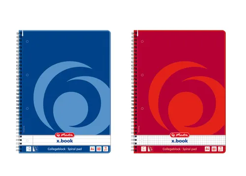 2x Herlitz Collegeblock / DIN A4 / Spiralblock / 80 Bl / je 1x liniert + kariert