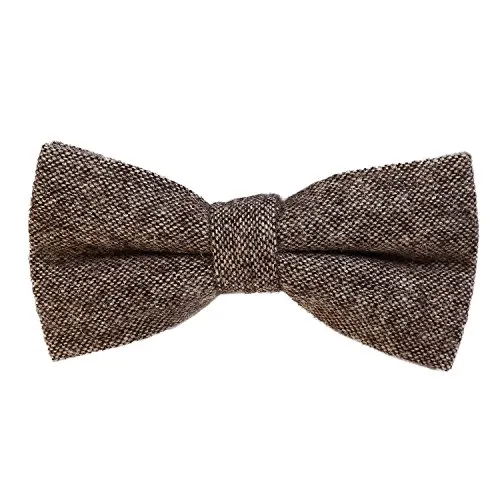 DonDon Herren Fliege 12 x 6 cm Baumwolle gebunden und längenverstellbar braun beige