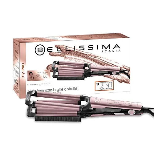 BELLISSIMA Imetec Bellissima My Pro Beach Waves GT20 100 - Glätteisen für Wellen & Locken mit Keramikbeschichtung, 3 Temperaturstufen für schonendes Styling und individuelle Looks, ideal für schulterlanges Haar.