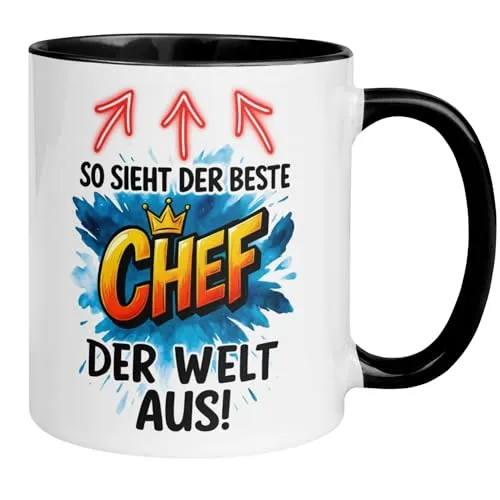 Chef Tasse Geschenk mit Spruch | So sieht der beste Chef der Welt aus | Lustige Tasse Chef Büro Arbeit | Geschenk Teamleiter Vorgesetzter Chefgeschenk