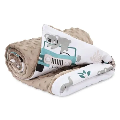 Babydecke Kuscheldecke Baby Decke Ganzjahresdecke mit Plüschstoff 75x100 cm - Kinderdecke Kinderwagen Blanket Babydecken Kinderwagendecke und Erstausstattung für Neugeborene und Kinder Oeko-Tex