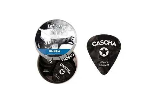 Cascha Plektrum HH 2295 Guitar Pick Box Set Heavy, 24 Stück in Metallbox