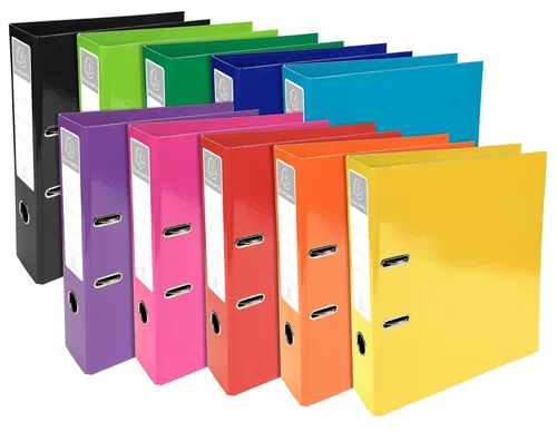 Exacompta 53629E Ordner Set - 10x Prem' Touch, Rücken 70mm, farblich sortiert - Ordner Set aus robustem Karton, ideal für die Organisation von Dokumenten und in ansprechenden Farben, perfekt für Büro und Schule.
