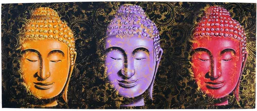 Gemälde auf Leinwand - Motiv 27, 120x45 cm - Figuren, Skulpturen & Statuen, fair gehandelt in Indonesien, bringt einen Hauch von Ethno-Stil in Ihr Zuhause.