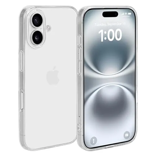 doupi Transparente Schutzhülle kompatibel mit iPhone 16 Plus (6,7 Zoll) - PerfektFit Dünn, Clear, Kabelloses Laden Unterstützend, Super Slim Protective Cover, transparent