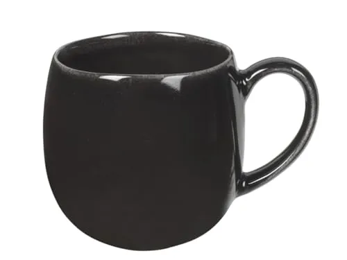 broste Copenhagen Nordic Coal Teetasse aus Steingut, Unikat, spülmaschinenfest, mikrowellengeeignet, Fassungsvermögen: 0,45 ml, Maße: Höhe: 10 cm, Durchmesser: 9 cm, 14533465